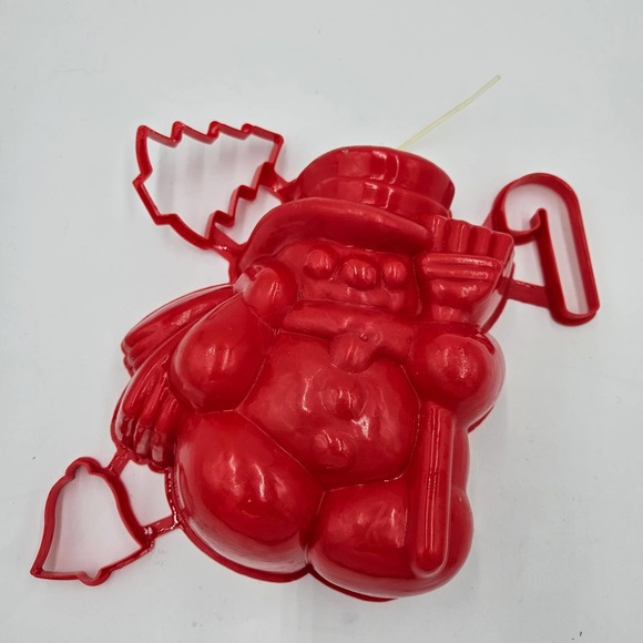 Source Unknown Other - Jello Jiggler 1987 Vintage Jello Mold Snowman & Cookie Cutters